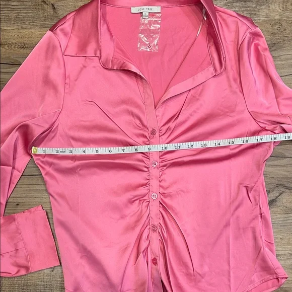 NWOT-Love Tree Vibrant Pink Shirt - Picture 6 of 9